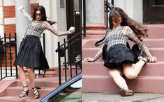 Anne Hathaway ngã như trời giáng, bay hết cả "thời trang"