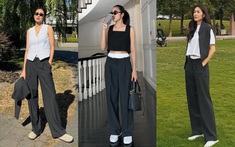 Kiểu quần công sở Hà Tăng diện đi diện lại mãi không chán