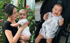 Chú bé Panda nhà MC bong da ket qua truc tiep chưa được 5 tháng đã "trộm vía" nặng gần 9kg, hội các cô các dì thi nhau vào xin vía
