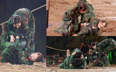 "Sao nhập ngũ" tập 7: Hòa Minzy bị Thiên Ân nhấc bổng trong cuộc thi tranh bóng
