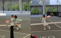 Đây rồi, em Pam đã gia nhập đường đua pickleball: Outfit xinh xẻo, vợt hello kitty hồng hẳn hoi nhưng mà lối đánh này nó lạ lắm!
