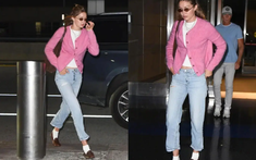 Gigi Hadid diện áo len hồng cùng jeans: Bí quyết tạo "outfit tình yêu" khiến ai cũng mê