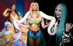 Sao USUK chơi lớn Halloween: Paris Hilton bê trăn sống hóa Britney Spears, Kim Kardashian hóa trang thành chính... con gái mình!