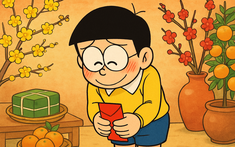 Nếu đến Việt Nam đón Tết, nhóm bạn Doraemon tự nhiên được lì xì: Người ngượng ngùng cảm ơn, người nhận nhanh như gió