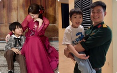 Biểu cảm của "Bo Thúi" khi chụp ảnh cùng mẹ Hòa, bố Cương: Điểm khác biệt khiến dân tình không thể nhịn cười