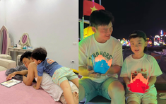 Nhìn bé Bo vô tư quấn quýt bên bố Cương chợt nhận ra: Dáng vẻ của một đứa trẻ hạnh phúc thật sự là thứ không thể "diễn"