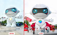 Chú robot tại Thiso Mall bất ngờ "đổi dáng", dân tình thi nhau kéo đến check-in