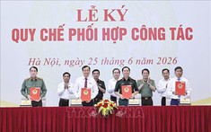 Chủ tịch Quốc hội chứng kiến ký quy chế phối hợp công tác quốc phòng, an ninh và đối ngoại