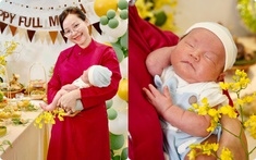 Út Về Vườn tự tay chuẩn bị mâm đầy tháng cho con, nhìn bộ áo dài mẹ bỉm mặc mới thấy tinh tế cỡ nào