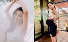 Thúy Diễm mang bầu lần 2 tăng 18kg, được ông xã khen "bầu xinh đẹp nhất trong cuộc đời"