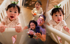 Cheri, con gái Thái Trinh đang gây sốt mạng xã hội vì đôi má bánh bao, mắt tròn xoe và biểu cảm "1001 sắc thái"