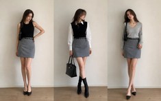 Không cần mua sắm nhiều, chỉ cần diện chân váy xám là đẹp cả tuần theo đúng style "old money"