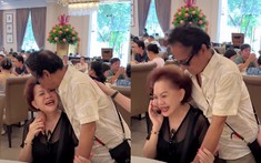 Chế Linh về nước bẹo má và hôn lên trán Giao Linh