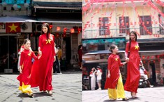 Con gái lai Tây của Hà Anh xinh như nàng thơ, diện áo dài duyên dáng ai cũng xuýt xoa khen