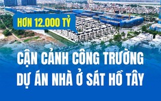 Cận cảnh công trường dự án nhà ở hơn 12.000 tỷ sát hồ Tây