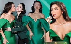 Minh Tú khoe vai trần, đánh giá thí sinh cực sắc sảo tại "Miss International Queen Vietnam 2025"