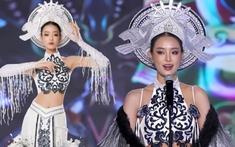 Á hậu Bùi Khánh Linh tự hào giới thiệu trang phục dân tộc "Thiên hạc" tại Miss Intercontinental 2024