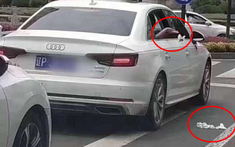 Ngồi xe Audi nhưng hành động ném giấy vệ sinh qua cửa sổ của cô gái này thật sự kém sang