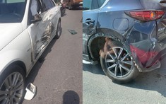 Hà Nội: Nữ tài xế lái Ford Ranger lao sang làn đường ngược chiều, tông liên hoàn Mercedes-Benz và Mazda CX-5