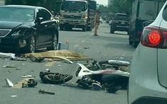 Hà Nội: Tông trực diện ô tô hạng sang Lexus, người đi xe máy tử vong tại chỗ
