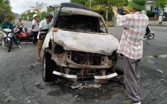 Quảng Ninh: Tông vào dải phân cách, tài xế lái Toyota Land Cruiser Prado cố tình chạy tiếp khiến xe bốc cháy
