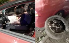 Nữ tài xế gặp nạn khi vừa lái xe vừa trang điểm