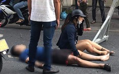 Đà Nẵng: Khung sắt rơi từ nhà 4 tầng xuống đường, trúng đôi vợ chồng đi xe máy
