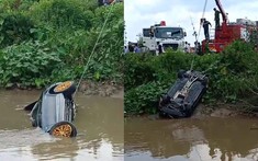 Tiền Giang: Mercedes-Benz C-Class rơi xuống kênh, 3 người trong một gia đình tử vong
