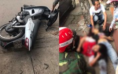 Video: Xe máy "kẹp ba" tông Ford EcoSport đang sang đường, 3 học sinh nguy kịch tại Thái Nguyên