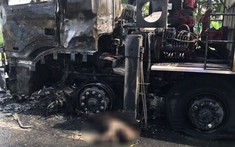 Đồng Tháp: Xe máy tông vào ô tô tải rồi bốc cháy, người điều khiển tử vong
