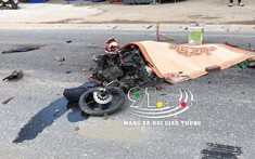 Video xe máy đang đi bỗng trượt ra giữa đường, người đàn ông bị xe "hổ vồ" cán tử vong tại Hưng Yên