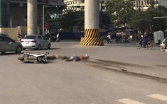 Video ô tô tải "hổ vồ" tông 2 ông cháu đi xe máy tử vong tại Hà Nội