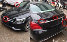 Mercedes-Benz C200 đỗ bên đường với các logo bị "vặt" sạch sẽ, cư dân mạng tìm thấy điểm đáng ngờ