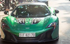 Chồng Diệp Lâm Anh khoác áo xanh "tắc kè" cho siêu xe McLaren 650S Spider độ nắp capô McLaren P1