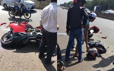 Xe phân khối lớn Ducati 899 Panigale đâm lõm đuôi xe Innova tại Dầu Giây, Đồng Nai