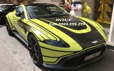 Cận cảnh bộ áo mới trên chiếc Aston Martin V8 Vantage 2018 ở quận 12 gây nhiều tranh cãi