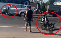 Bình Dương: Nam thanh niên chạy Suzuki Raider 150 tông vào Toyota Innova, một người nguy kịch