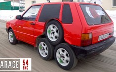 Chứng kiến người Nga tự chế tạo một chiếc hatchback 8 bánh quái dị