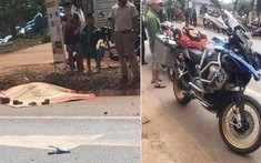 Mô tô phân khối lớn BMW R1250GS gây tai nạn khiến cụ ông tử vong, người điều khiển xe rời khỏi hiện trường