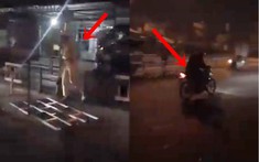 Video: "Dân tổ thông chốt" cảnh sát giao thông như phim hành động ở phà Cát Lái