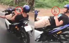 Video: Thanh niên nằm ngửa bấm điện thoại trên xe Yamaha Exciter đang chạy