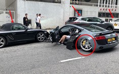 Tai nạn liên hoàn của 5 chiếc ô tô trên đường phố khiến siêu xe Audi R8 và xe Porsche thiệt hại nặng