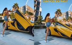 Video này cho thấy đôi chân dài miên man của các hot girl còn được sử dụng để đóng cửa siêu xe