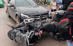 Thái Nguyên: Mercedes-Benz do nữ lái xảy ra va chạm với xe phân khối lớn đang đi phượt