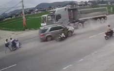 Video quay vụ tai nạn liên hoàn kinh hoàng tại Nghệ An khiến 3 người thương vong