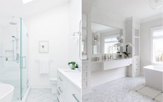 15 mẫu thiết kế phòng tắm màu trắng đẹp không tì vết