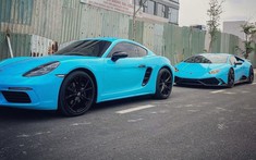 Tìm hiểu lý lịch chiếc Lamborghini Huracan màu xanh "tông xuyệt tông" cùng Porsche 718 Cayman