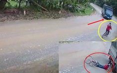 Video: Vào cua ẩu, tài xế xe tải suýt gây tai nạn thương tâm với người phụ nữ chạy xe đạp đeo khăn tang