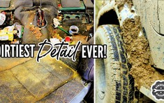 Chứng kiến quá trình làm vệ sinh bóng lộn từ trong ra ngoài một chiếc Jeep Wrangler bẩn như bãi rác