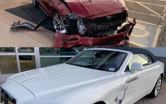 Tài xế lái chiếc Ford Mustang đi thuê tông ngang sườn xe sang Rolls-Royce Dawn "mới toanh"